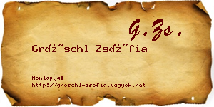 Gröschl Zsófia névjegykártya